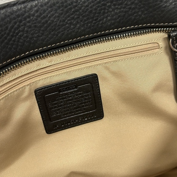 Coach Chelsea Purse Tote Handbag Pebbled Leather Black Silver Large Bag F12339 - Picture 8 of 9